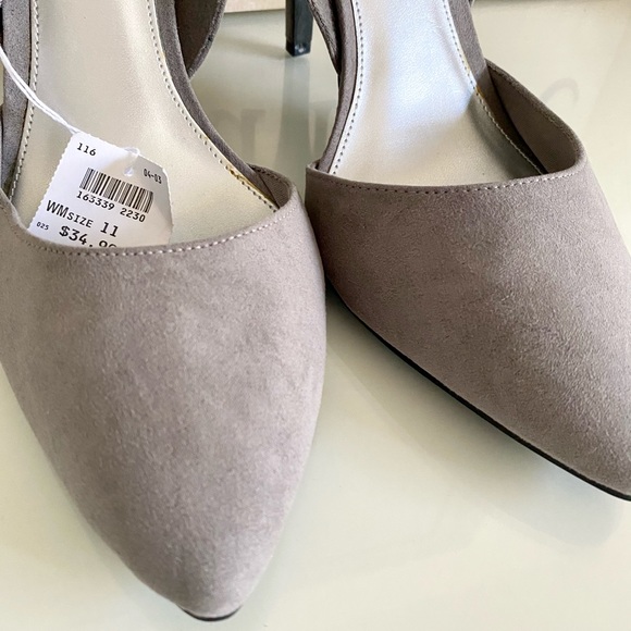 NWT Christian Siriano Grey Faux Suede Heels - 11 - Picture 5 of 8